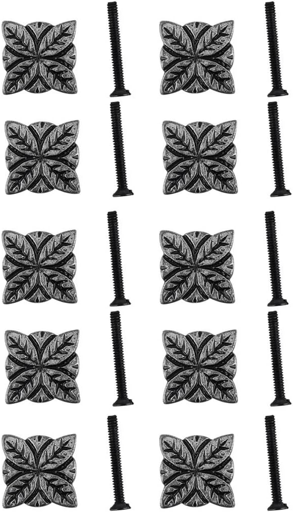 Renovators Supply Manufacturing Flower Iron Cabinet Knob Pewter Finish Cabinet Hardware Pack of 10