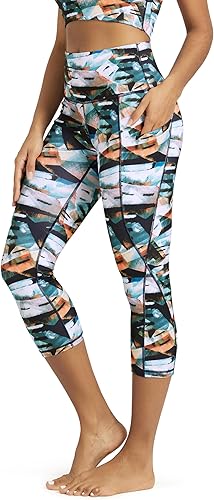 Miniatura 22 de ODODOS - Leggings capri de cintura alta para mujer con bolsillos, control de abdomen, no se transparentan, para entrenamiento atlético, running