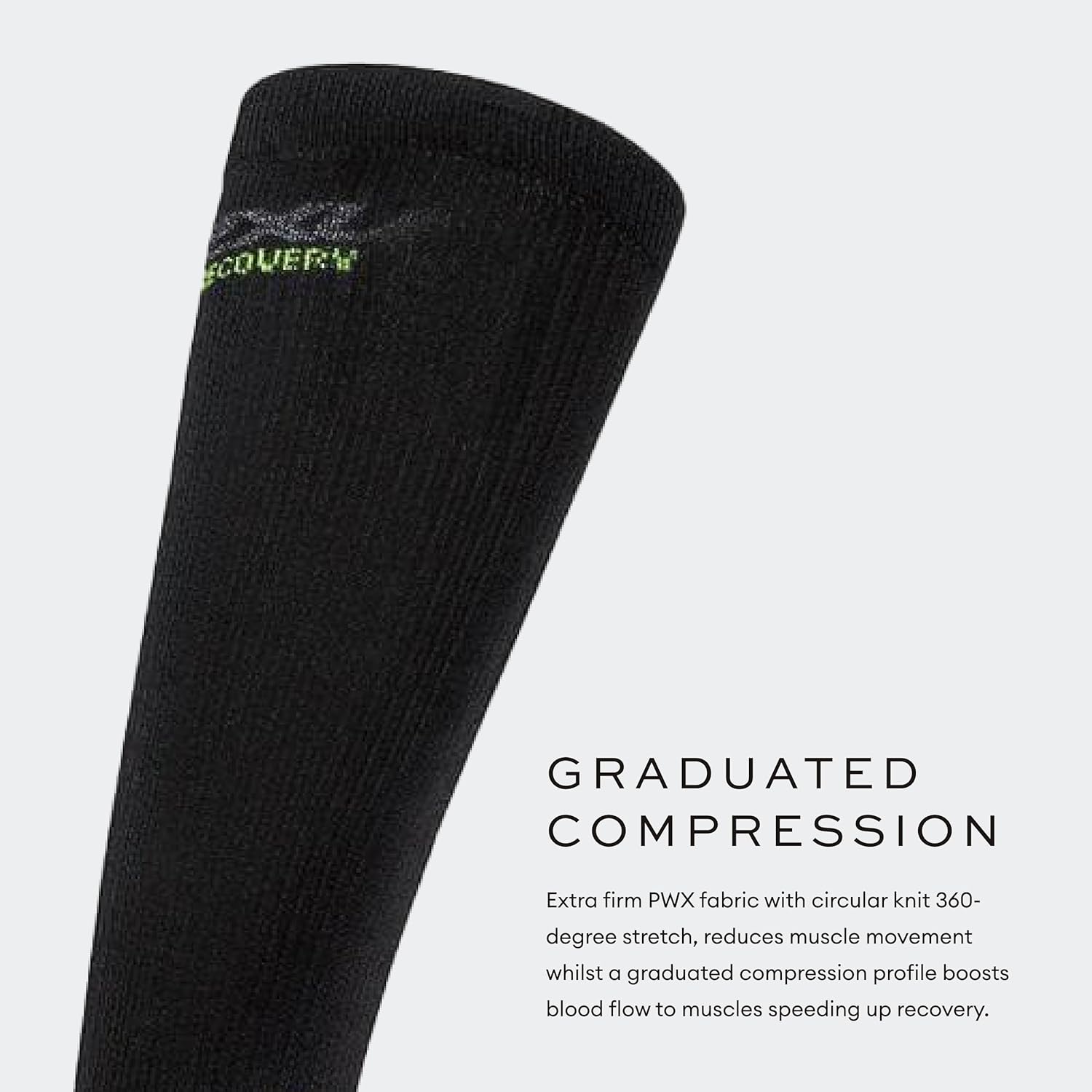 2XU Unisex Recovery FIR Compression Socks - Black/Grey - Large 2 - Image 5