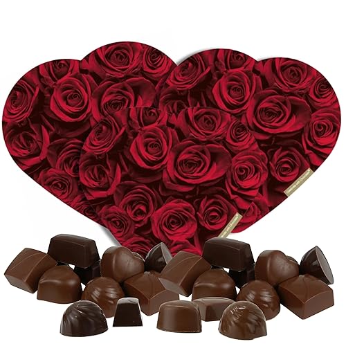 Cajas de regalo en forma de corazón con diseño de rosa para el día de San Valentín, golosinas de chocolate surtidos para seres queridos, 2 onzas