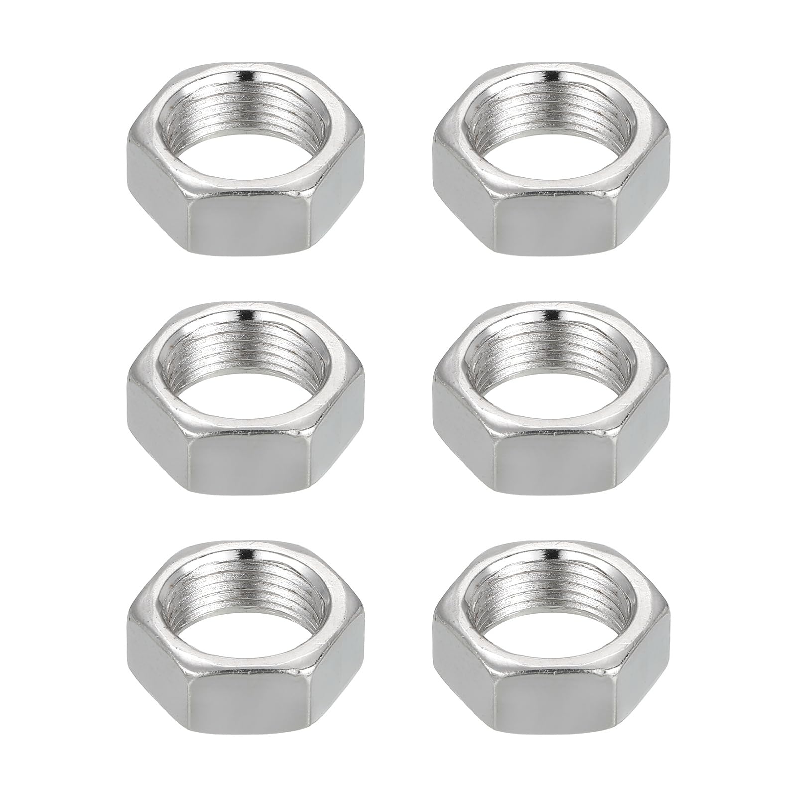 PATIKIL M13x1x7mm Steel Hex Nuts, 6Pcs Metric Fine Thread Carbon Steel Zinc Plated Finished Hardware Screw Nuts Fasteners for Machinery Manufacturing, Industrial Use, 17mm Width