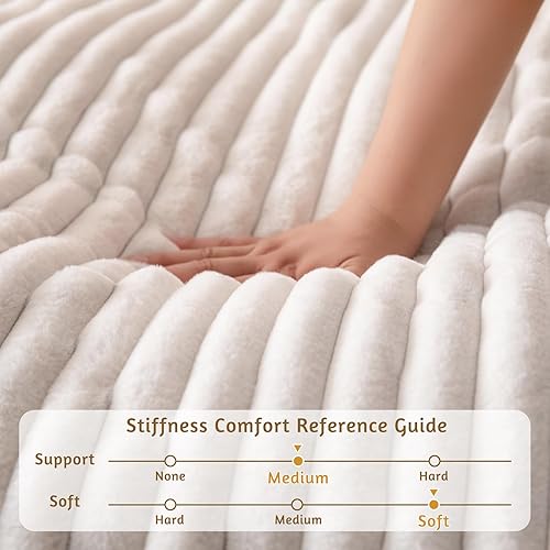 Miniatura 3 de YOSHOOT Colchón de futón de 6 pulgadas, tamaño Queen, sofá cama de futón grueso, colchón de suelo para adultos, relleno de espuma triturada, firmeza