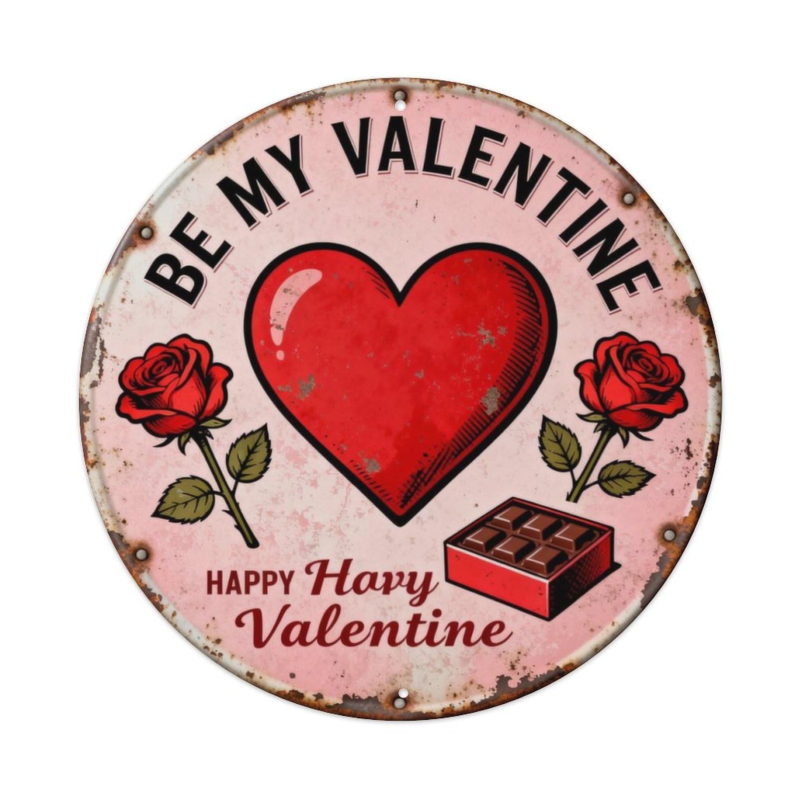 BE MY VALENTINE Metal Tin Sign Plaque