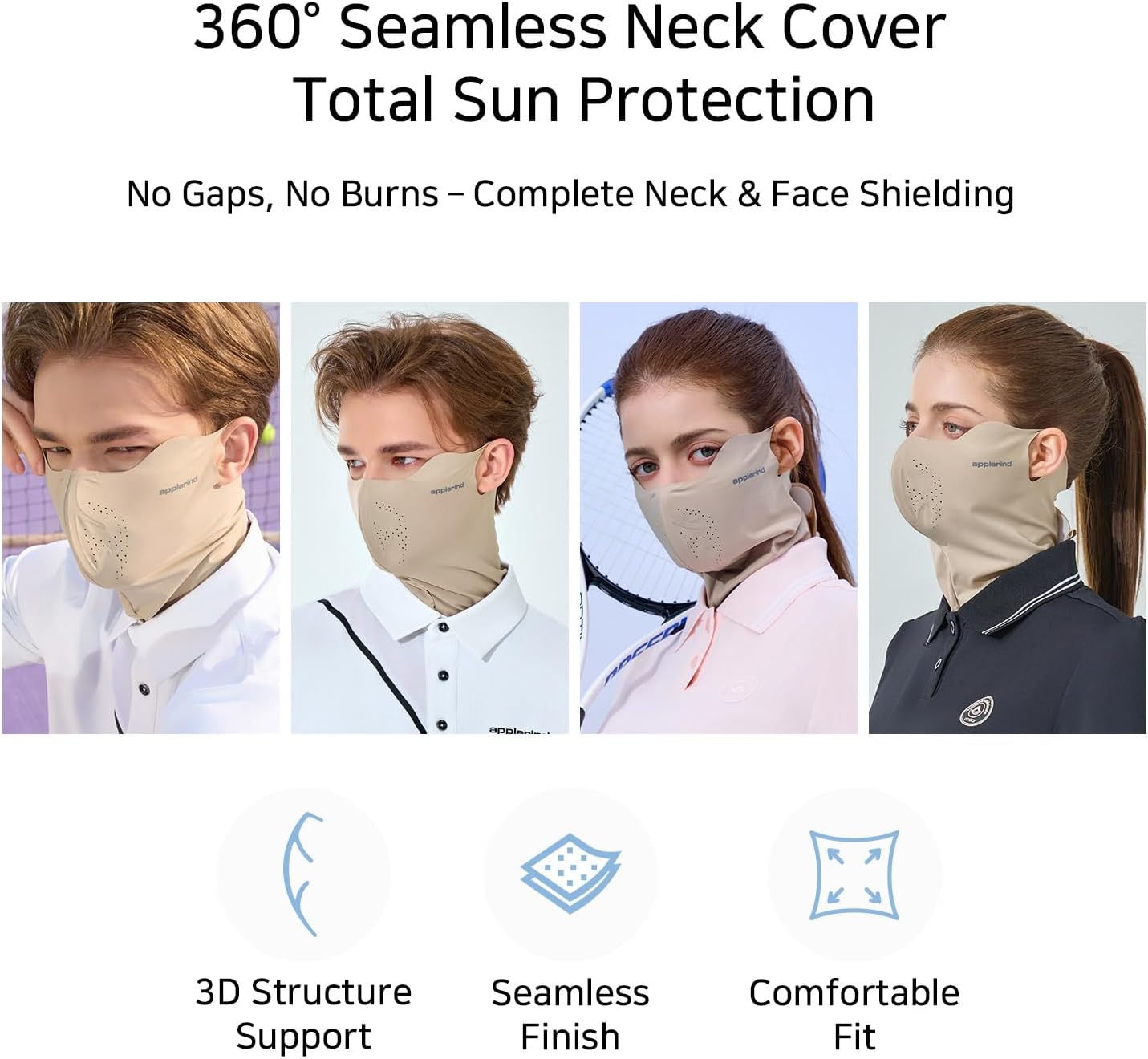 Face Mask for Sun Protection Facefit - UPF 50+ Sun Protection Mask for Adults, Cooling Neck Gaiter, UV Face Cover - Image 3