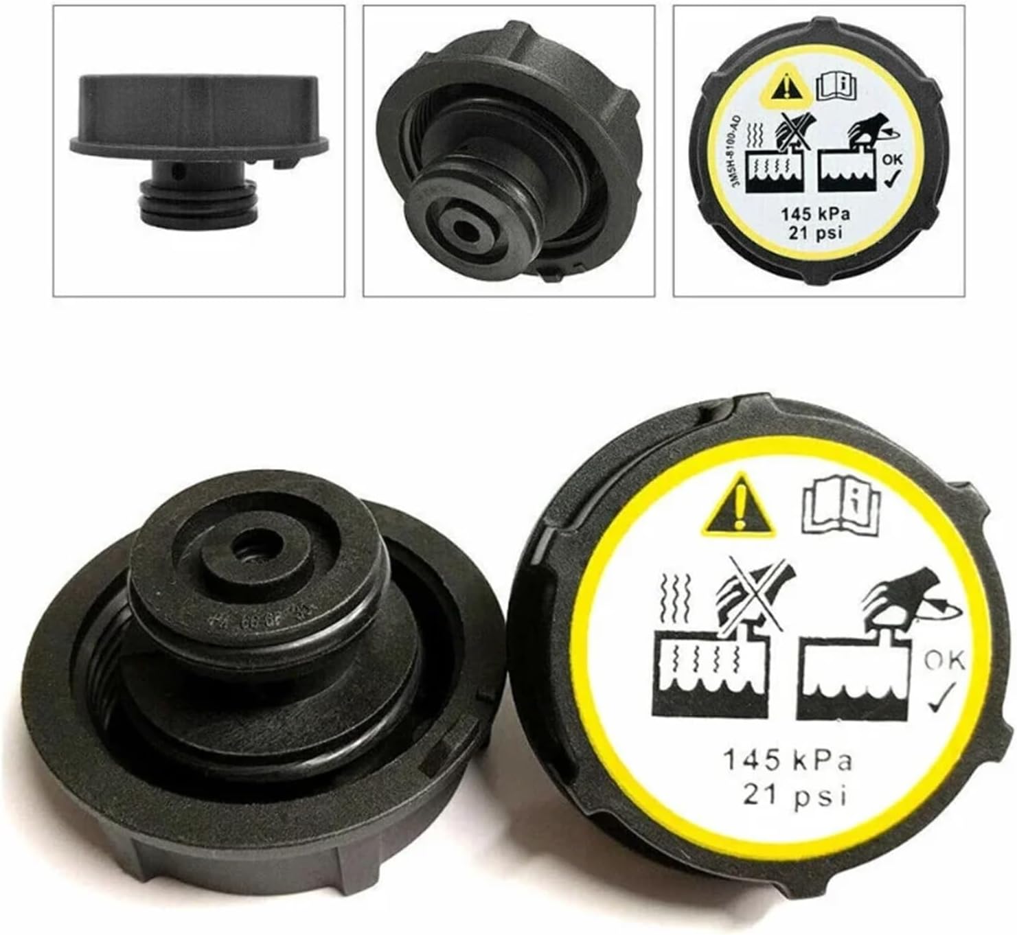 3M5H8100AD Car Cooling Tank Expansion Tank Cover Compatible with Mondeo Focus EcoSport Max Kuga BE8Z8100A