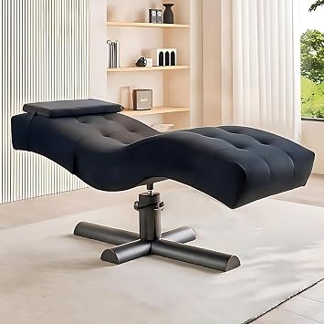 Electric Massage Table 360-Degree RotationAdjustable Hight and BackrestS-Curved Ergonomic Design, Facial Bed with Black Luxury Leather Design