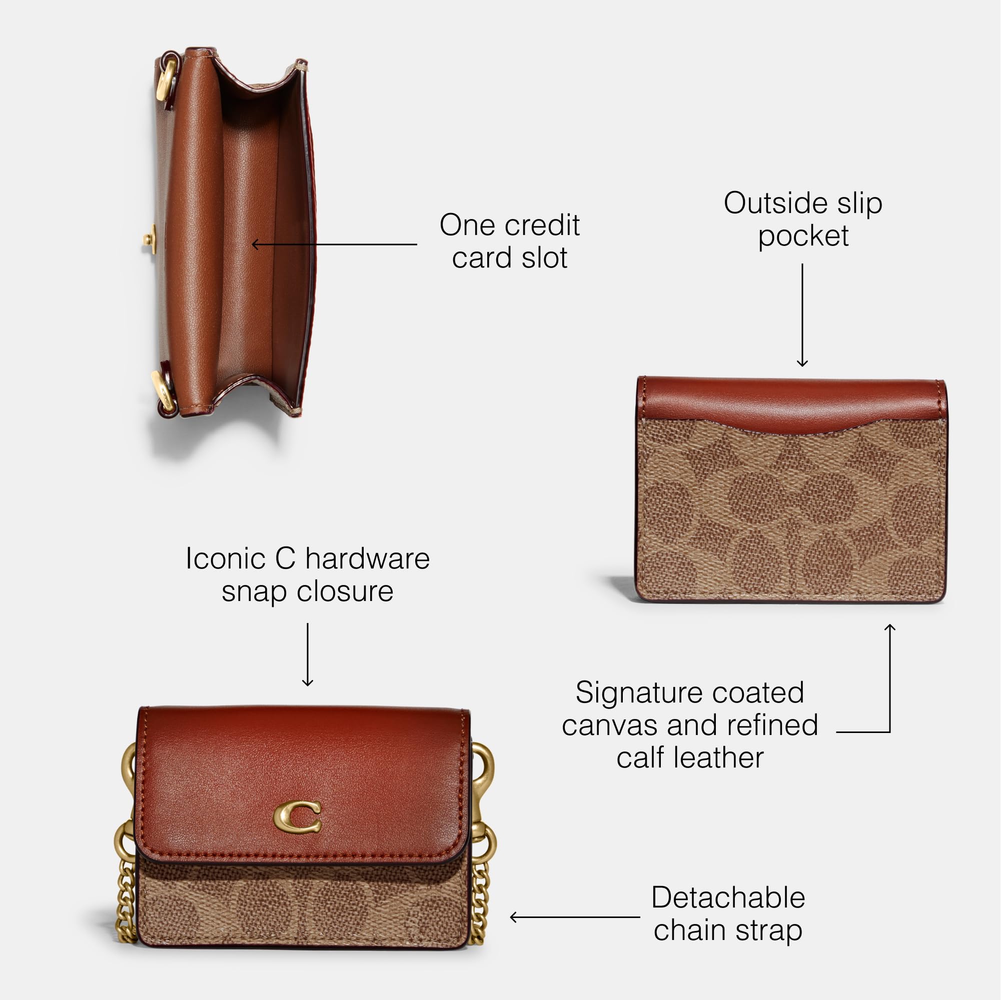 バッグ Coach Signature Brown Mini Satchel Bag Coach Signature Brown Mini Satchel Bag 【公式通販】 Coach