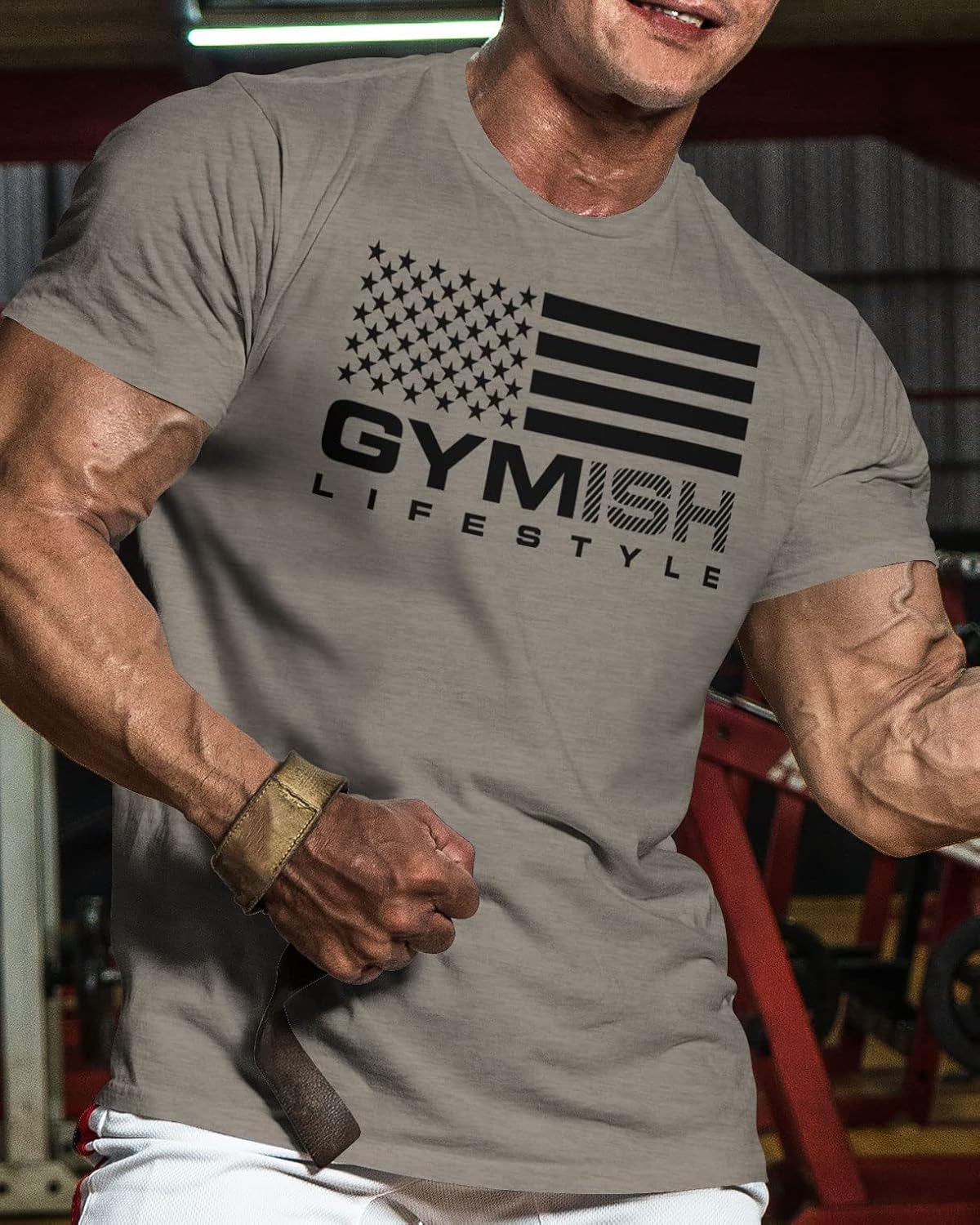 Gymish American Flag Graphic Fitness Tank, Sleeveless Bodybuilding Athletic Tank Top
