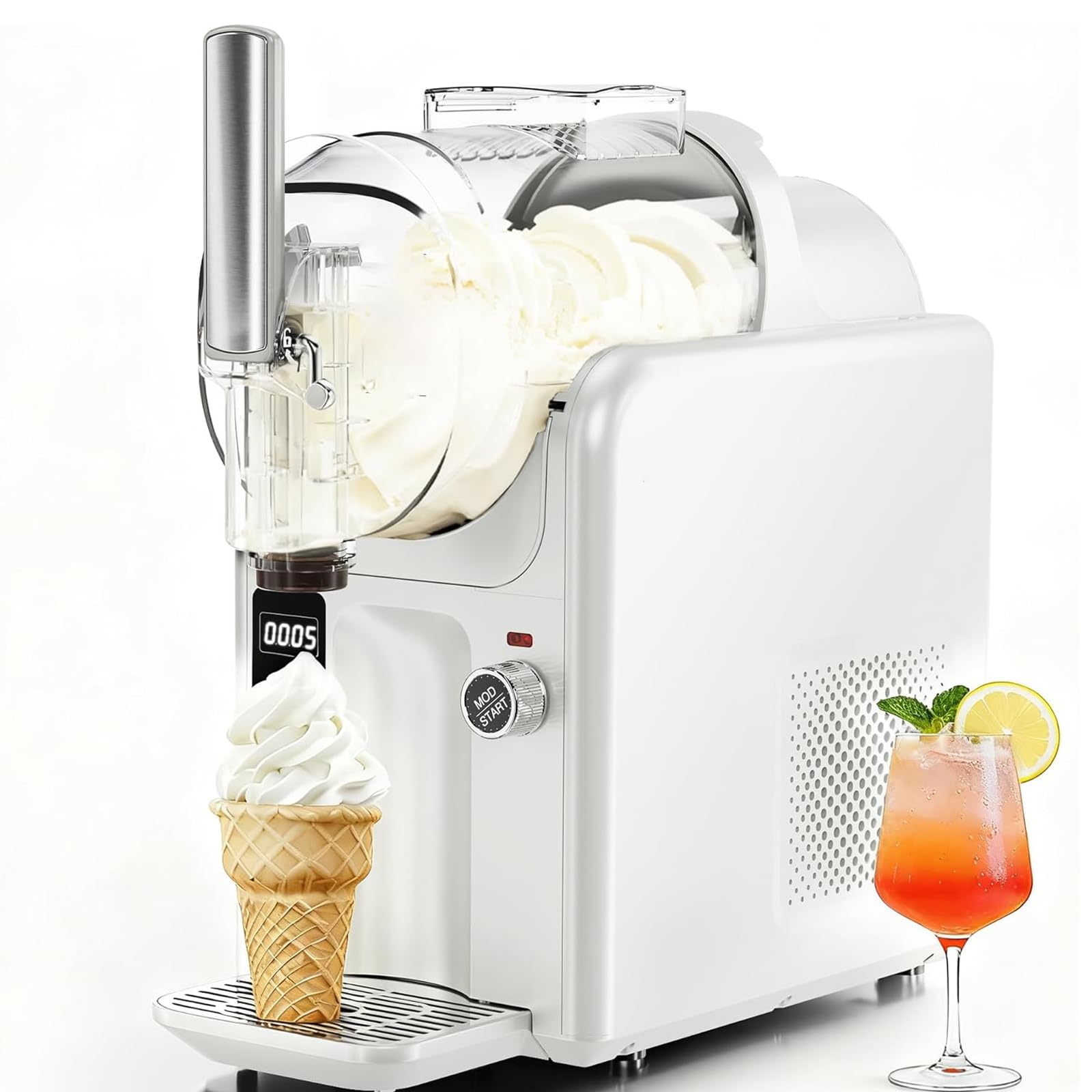 Eismaschine Frozen Drink Maker, 1,927.8 g Slushy Maker für Zuhause, Selbstreinigend mit 5 voreingestellten Modi für Partys, Cafés und Familienfeiern