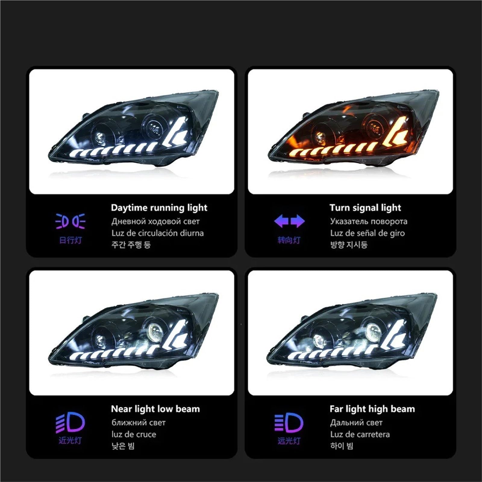 Fari Anteriori per CRV 2007-2011, proiettori, luci diurne, Accessori per Auto, Gruppo Ottico Anteriore.