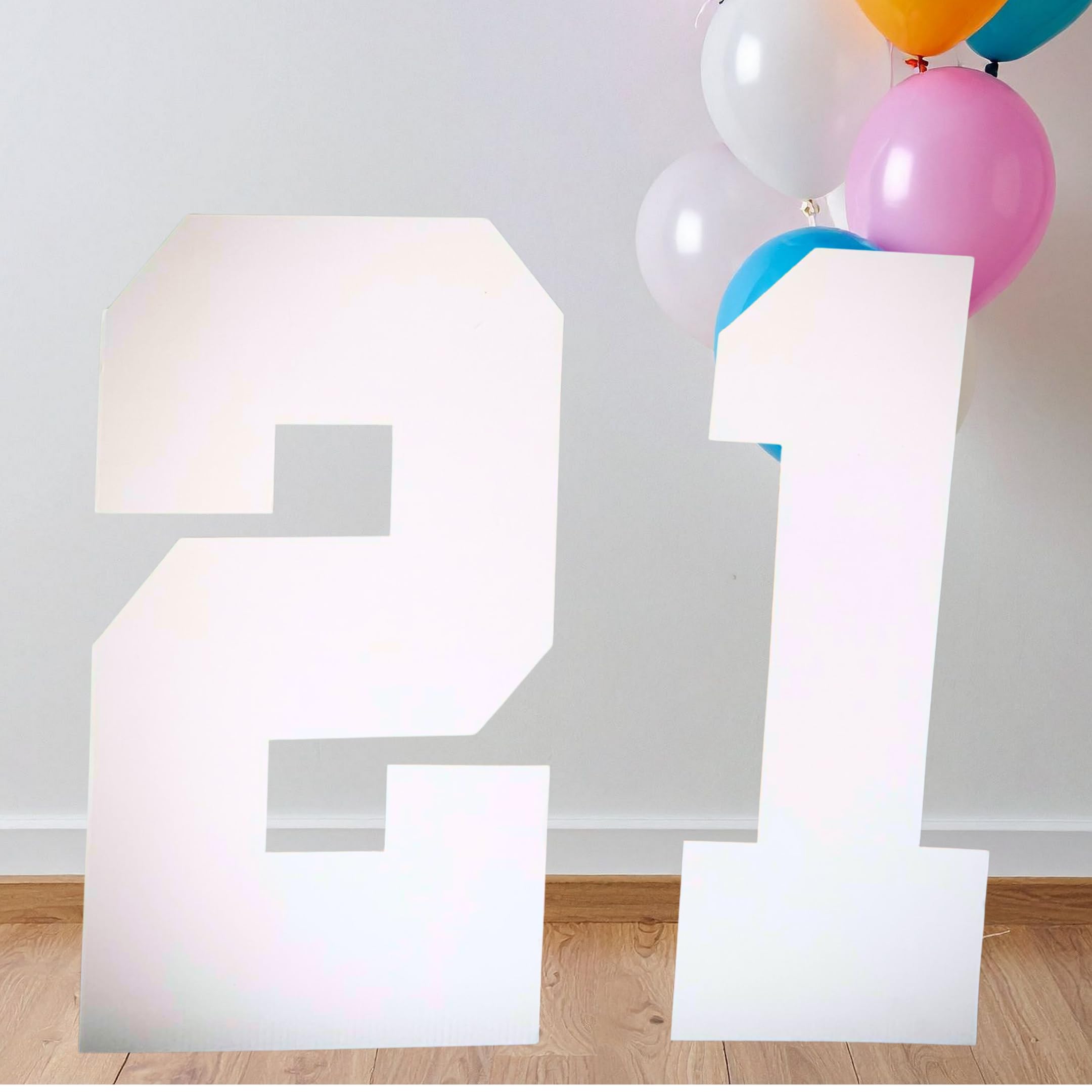 Cardécoray 21 Large Cardboard Number 75Cm: Party Decor, Diy Birthday Decorations – Giant Cardboard Cutout Banner, Birthday Numbers, Craft Party, Freestanding, 60 50 40 Birthday, Event Photo Prop (21)