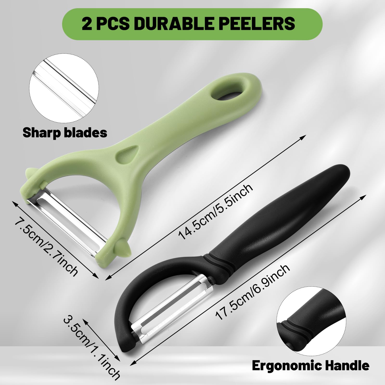 Lot De 3 éplucheurs Universels En Inox - Lame Pendulaire Pour Droitiers Et Gauchers - Pour Fruits Et Légumes - 5