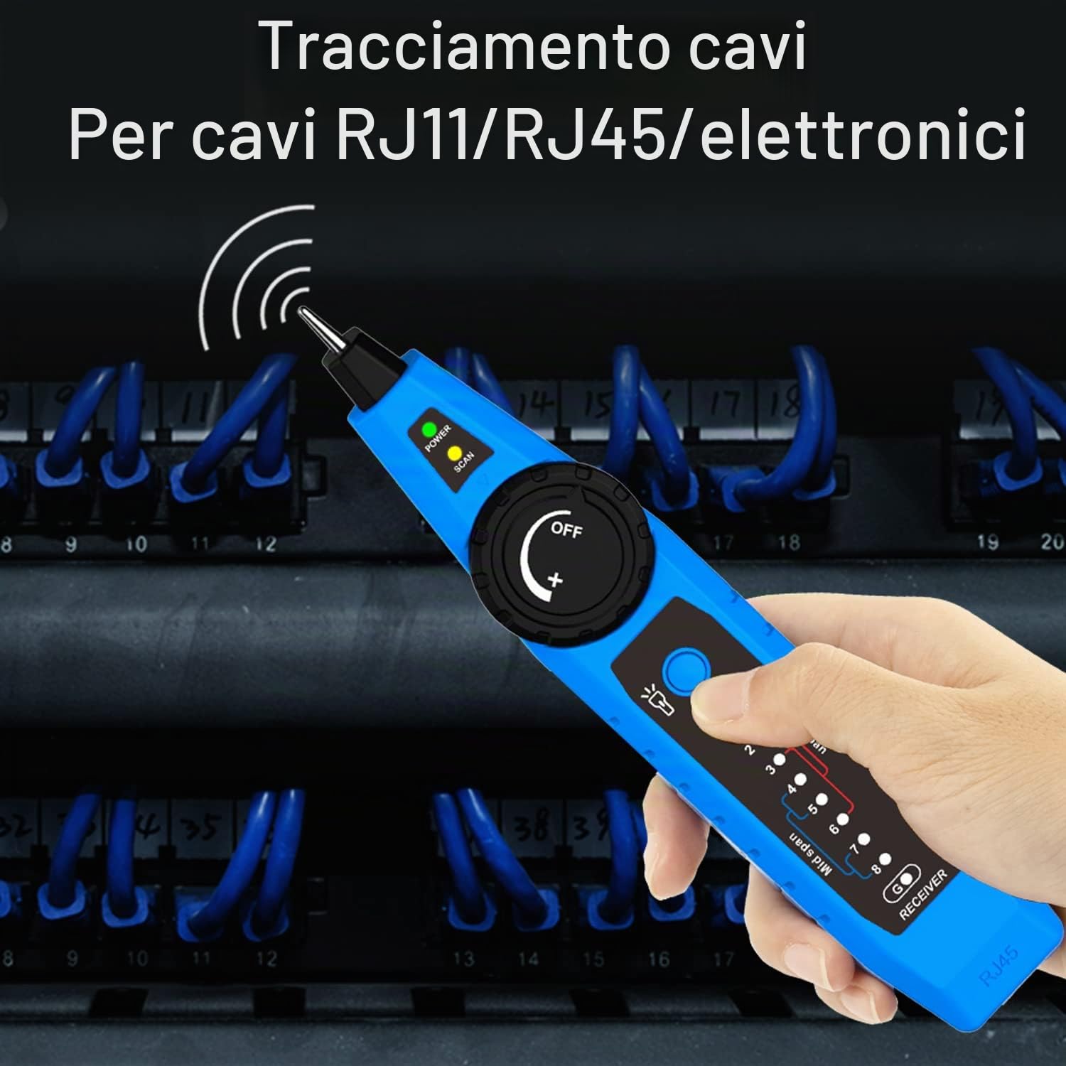 Noyafa Tester di rete multifunzione NF-810, tracker di rete LAN Ethernet con tester per linea telefonica, scansione della linea di rete, scansione del cavo di alimentazione e funzioni di test
