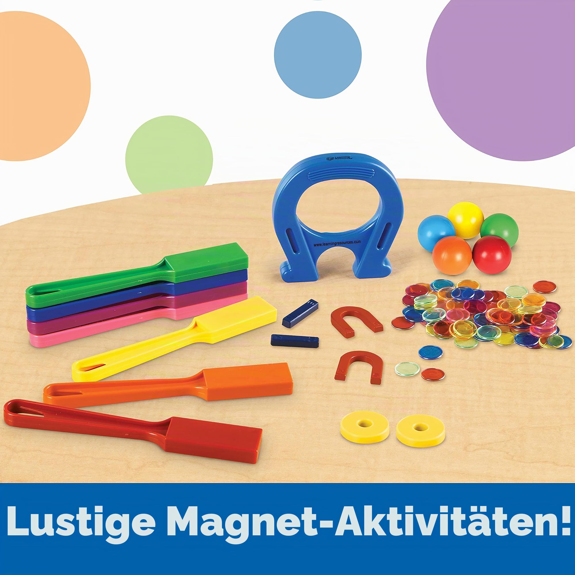 Learning Resources Super Magnet Lab, ab 5 Jahren, Magnetismus Lernspielzeug für Kinder, 119-teiliges Set für naturwissenschaftliche Experimente & spielerische STEM-Förderung