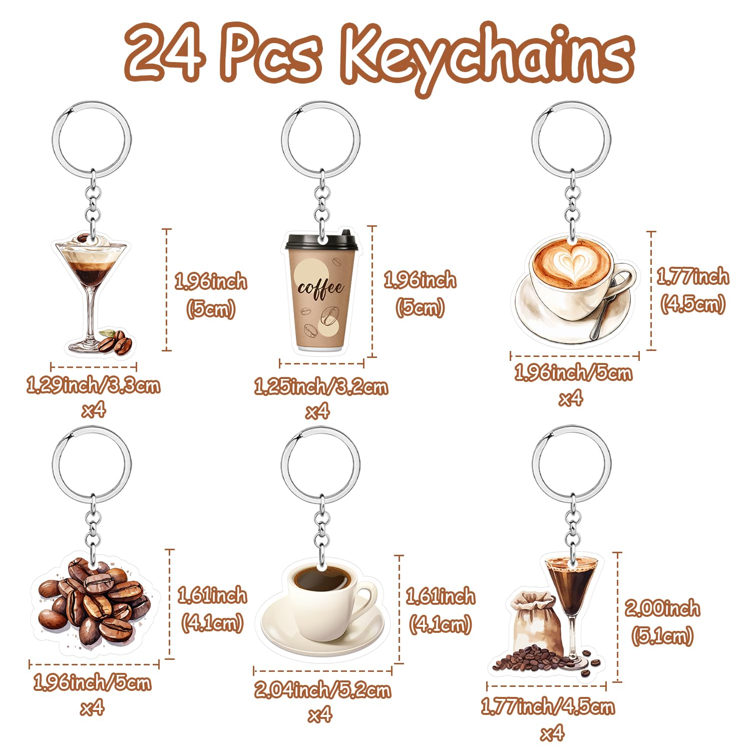 Espresso Martini Partyset – 24 Schlüsselanhänger Mit Organzabeuteln – Dankeskarten