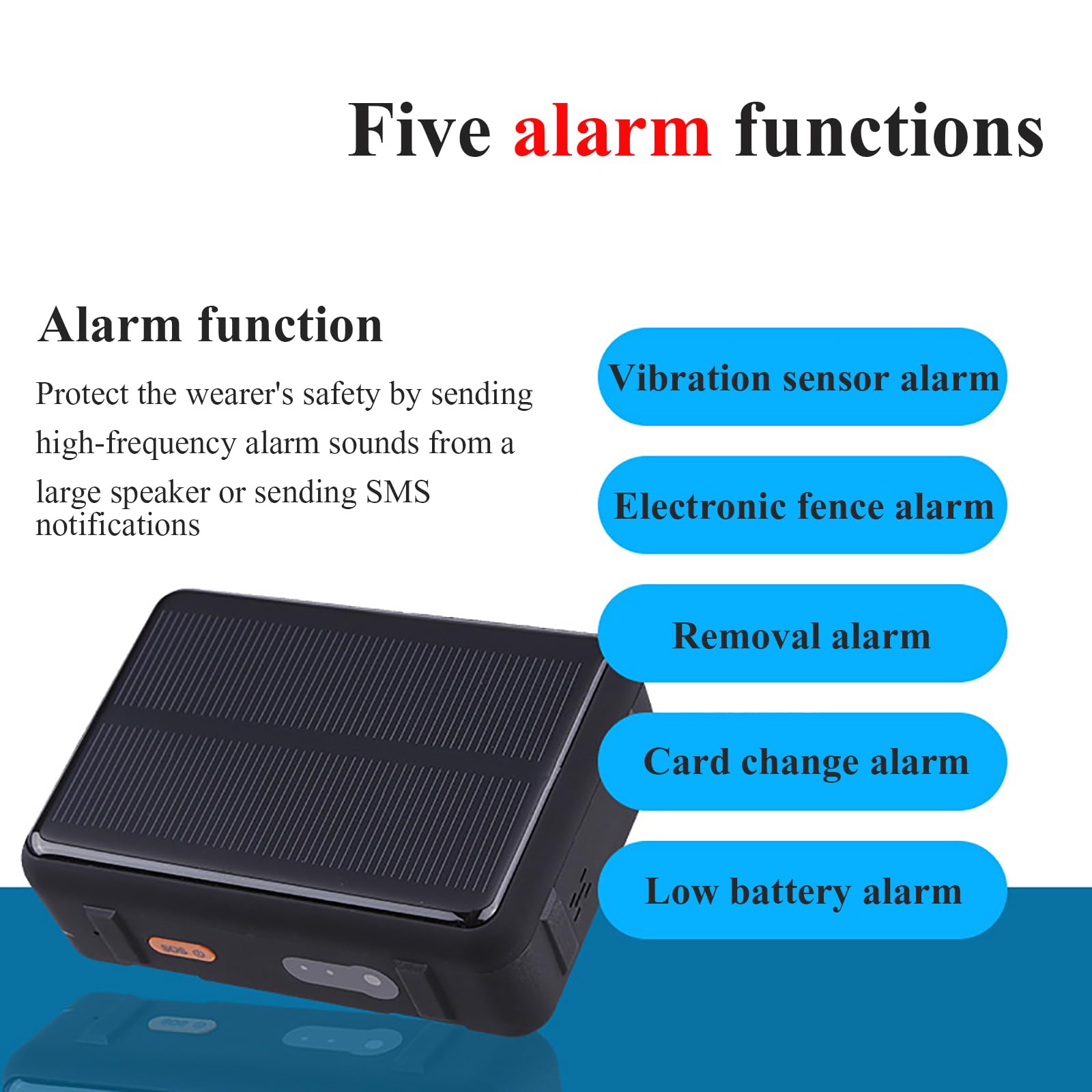 Rastreador De Animales, Dispositivo Antipérdida GPS con Energía Solar para Bovinos, Ovinos Y Equinos, Capacidad De 9000 MAh, 5 Funciones De Reposicionamiento Y 5 De Alarma, Monitoreo por Voz