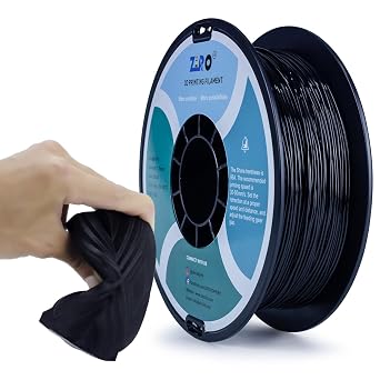 ZIRO TPU Filament 1.75mm 3D Printer Filament, Shore 95A Hardness TPU, Flexible Soft Material, 0.8KG/1.8lbs Spool, Fit Most FDM 3D Printers, Black