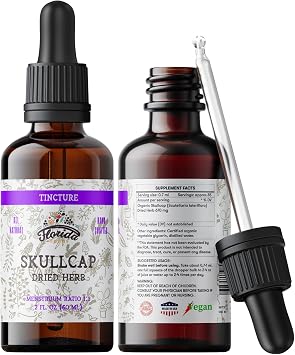 Skullcap Tincture, Organic Skullcap Extract, Skullcap Drops Scutellaria lateriflora Dried Herb 2 0z 60 ml