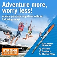 Vista 4 de Sand Spike - Poste de anclaje para barcos, motos acuáticas, pontones y kayaks, sistema de poste deslizante grande y pequeño para aguas poco