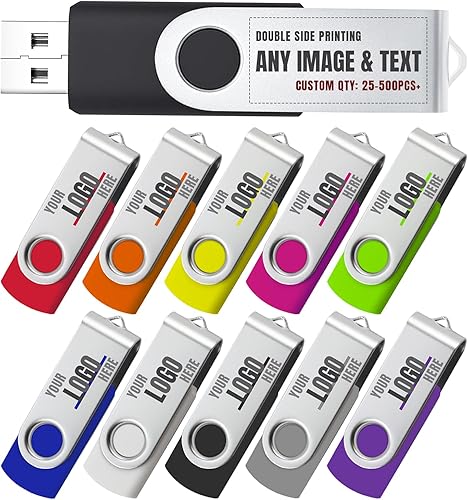 Miniatura 8 de Unidad flash USB personalizada de 4 GB, paquete de 200 unidades de memoria USB personalizadas, unidad USB personalizable, logotipo impreso, favores