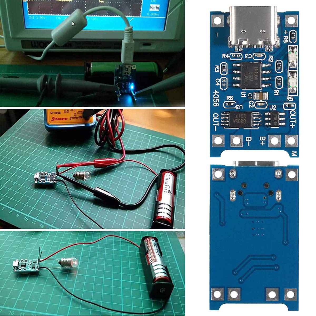 Modulo Di Ricarica IP2312 USB Type-C 5V A 4.2V 3A Per Batterie Al Litio – Scheda CC/CV Con Doppio LED, Perfetta Per Progetti Fai Da Te