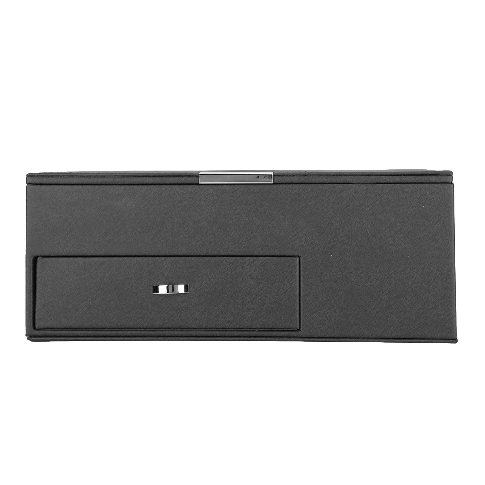 Naroote Custodia per Esposizione di Penne, Organizer per Collezione di Penne in Pelle PU, Custodia per Fontana a Doppio Strato per Riporre Vari Articoli di Cancelleria e Inchiostro (BLACK)
