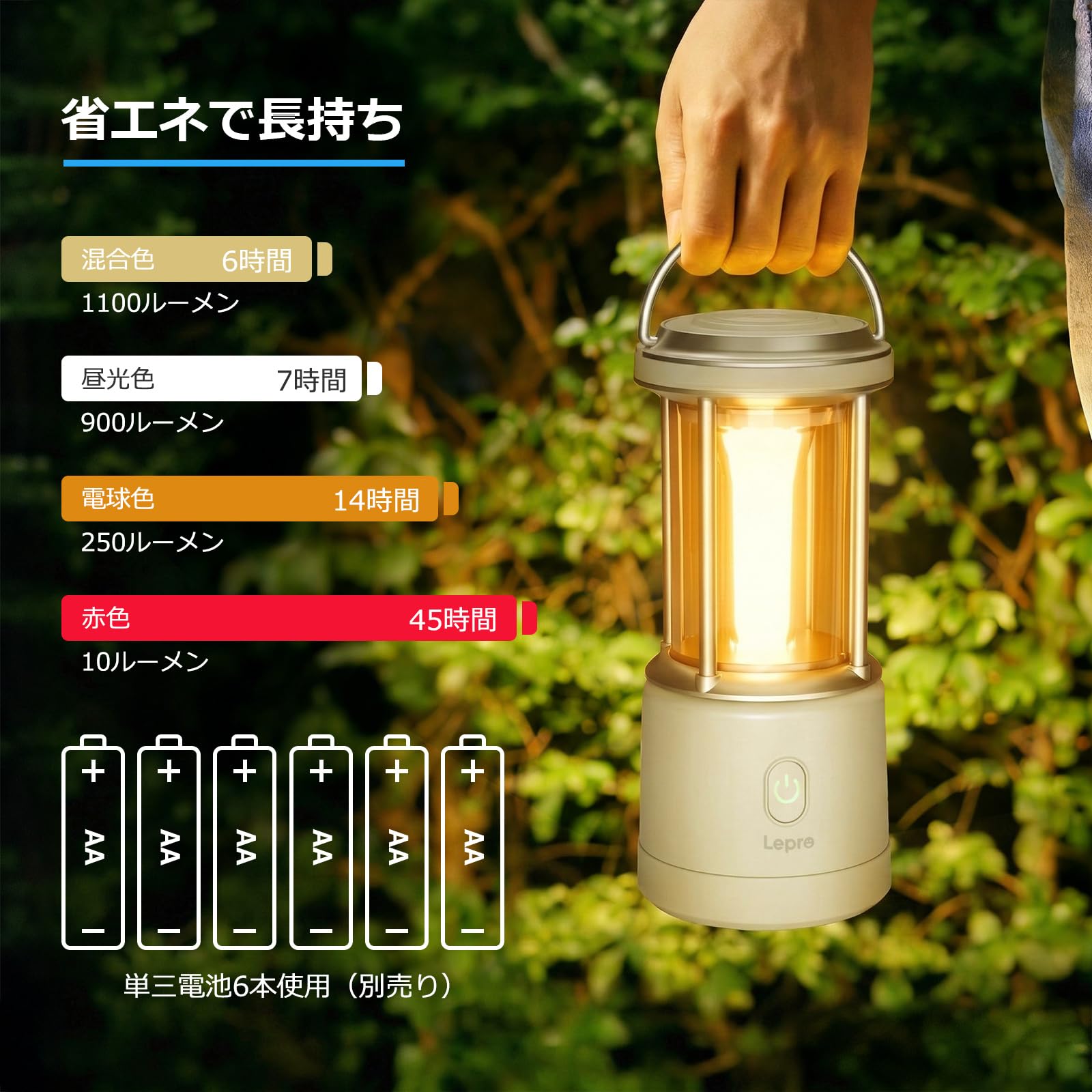 Amazon.co.jp: Lepro LEDランタン 電池式 【超高輝度1100ルーメン/無