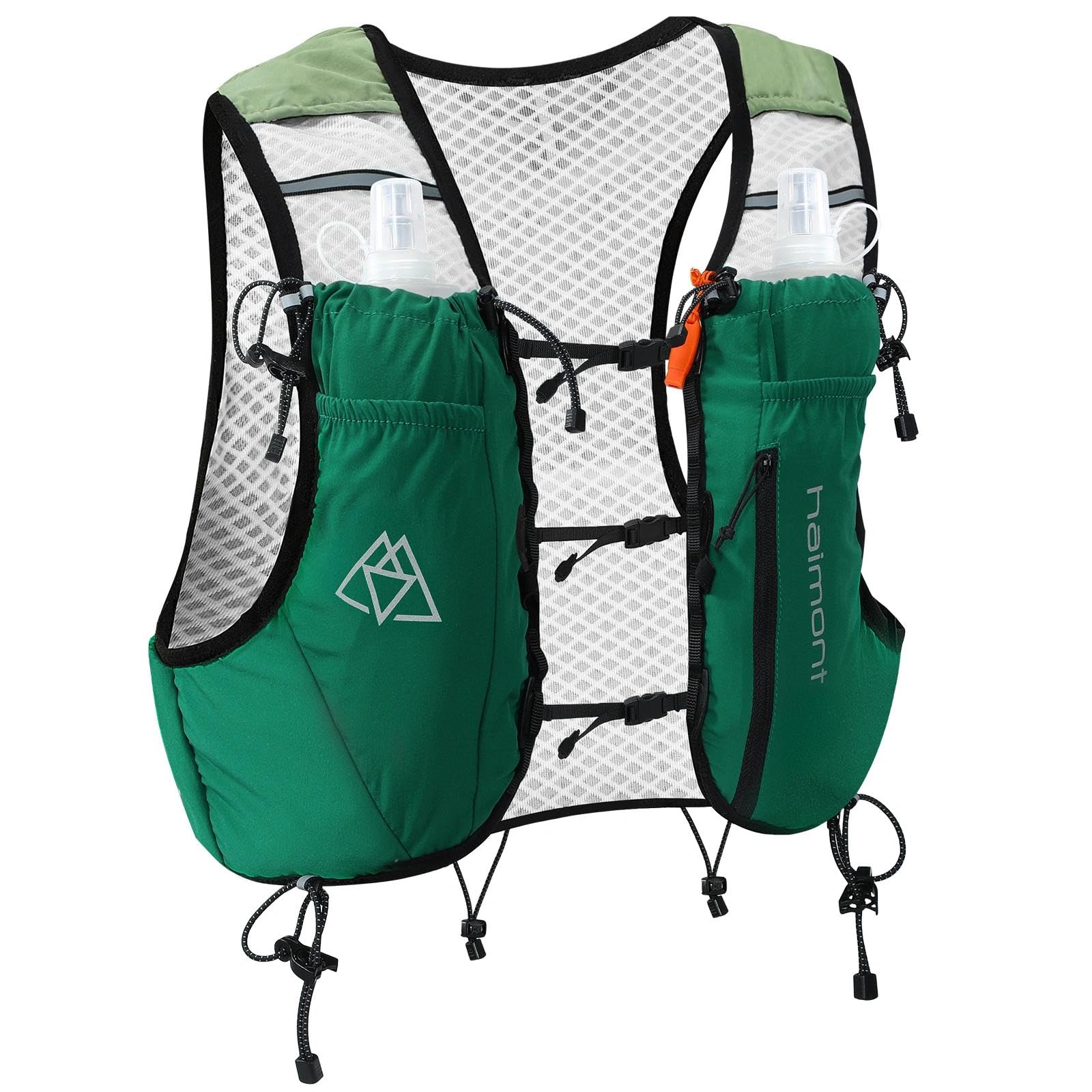 Haimont 8L Trail Running Hydration Vest with Soft Flasks Green M