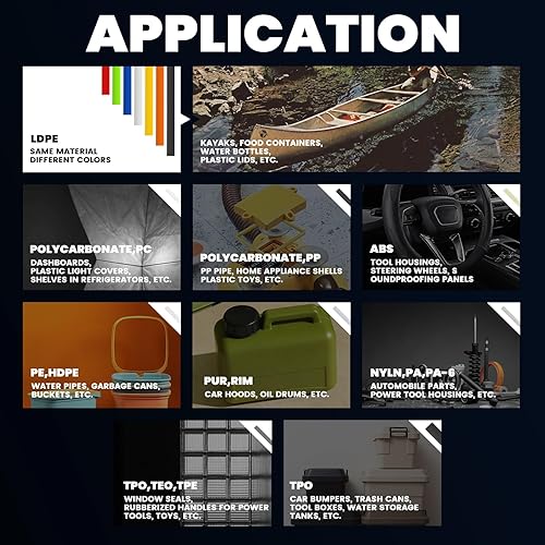 Miniatura 4 de Allturn Varillas de soldadura de plástico de 182 piezas, varilla de soldador de plástico para reparar parachoques de plástico, kayaks y otros