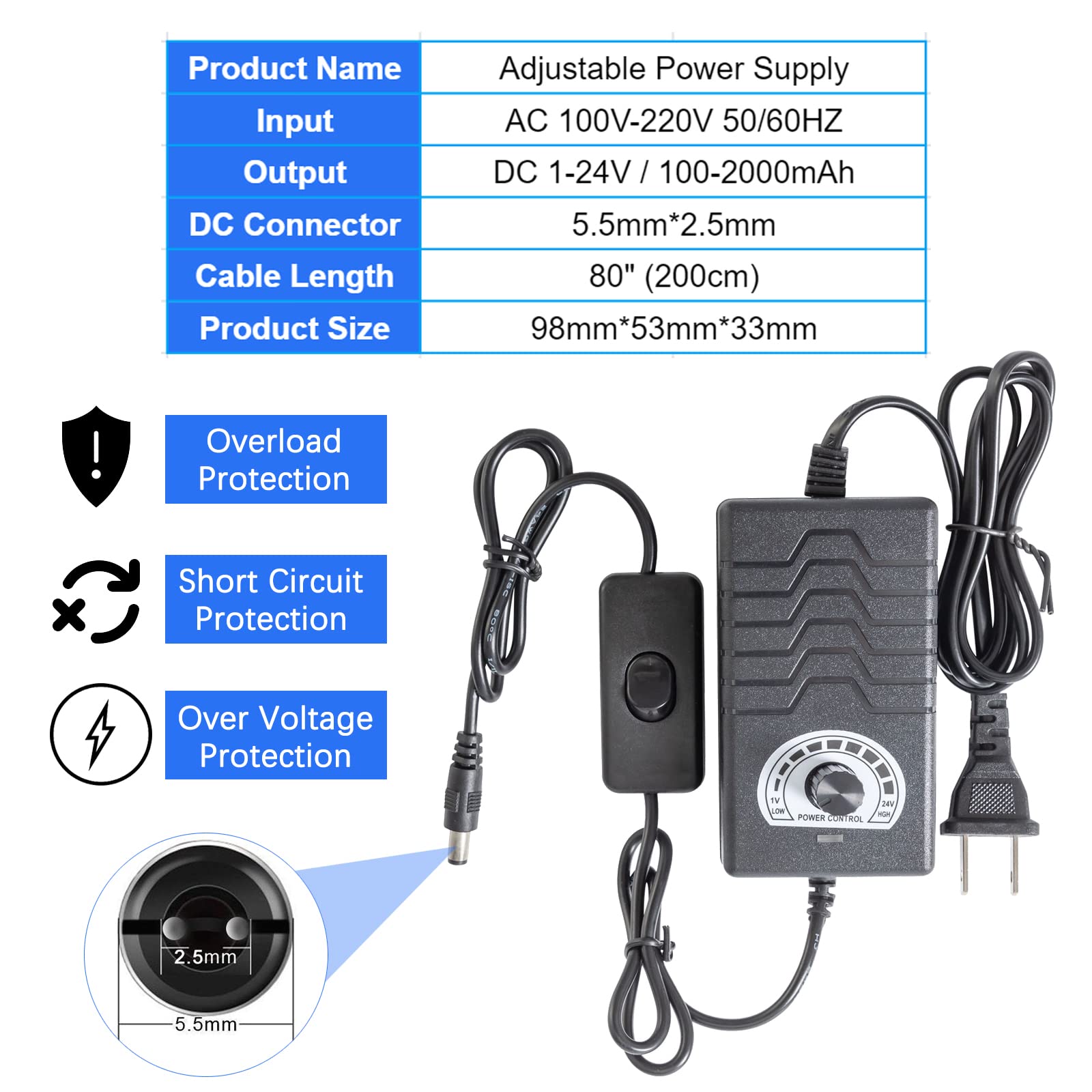 JQDML 3-40 lbs Thrust Reciprocating Linear Actuator 120RPM,1.18"-6" Stroke — Amazon image 6
