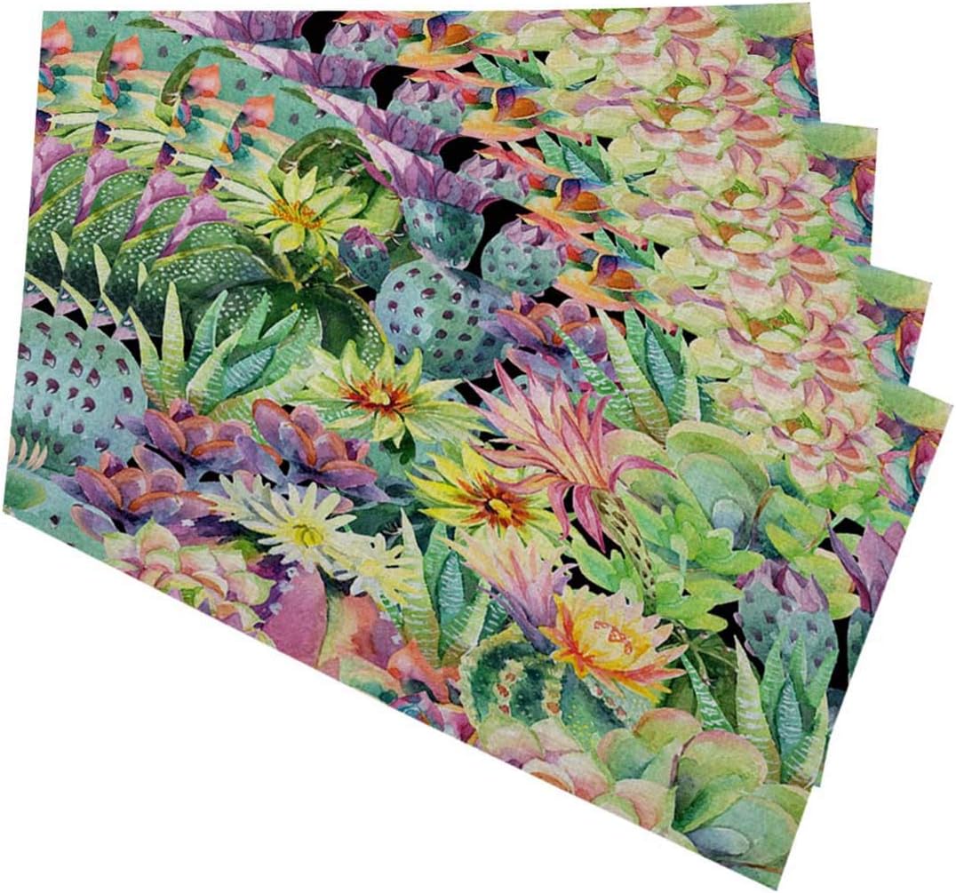 Mugod Cactus Placemats Blooming Cactus and Succulent Plants