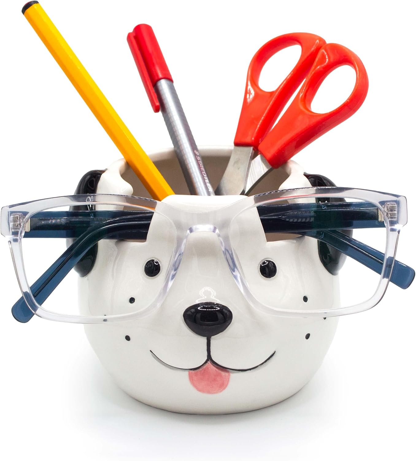 Luvberries Dog Glasses Holder Stand and Vase Dog Ceramic