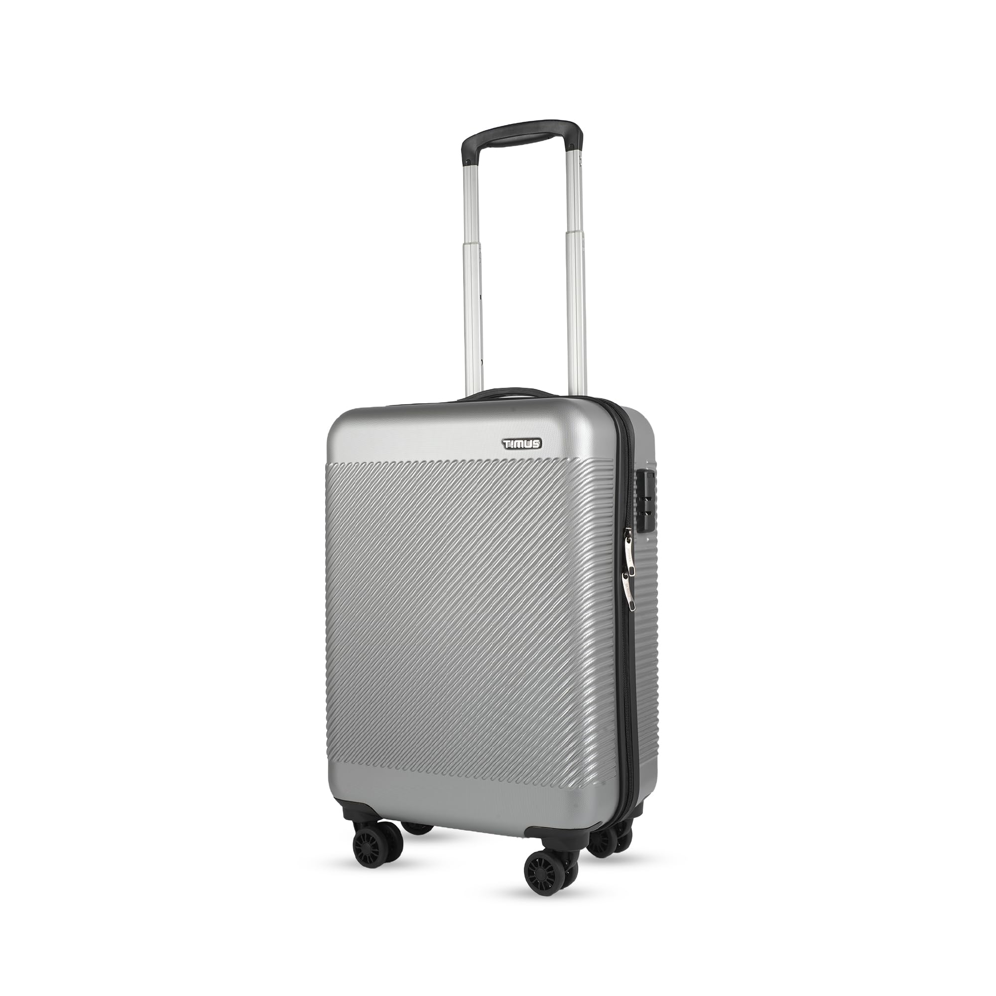 Storm Hard-Sided Polycarbonate Cabin Luggage | Premium Water-Resistant Trolley Bag with Combination Lock & Aluminium Handle | Smooth Spinner Wheels - 58cm [Silver/Black]-image-39