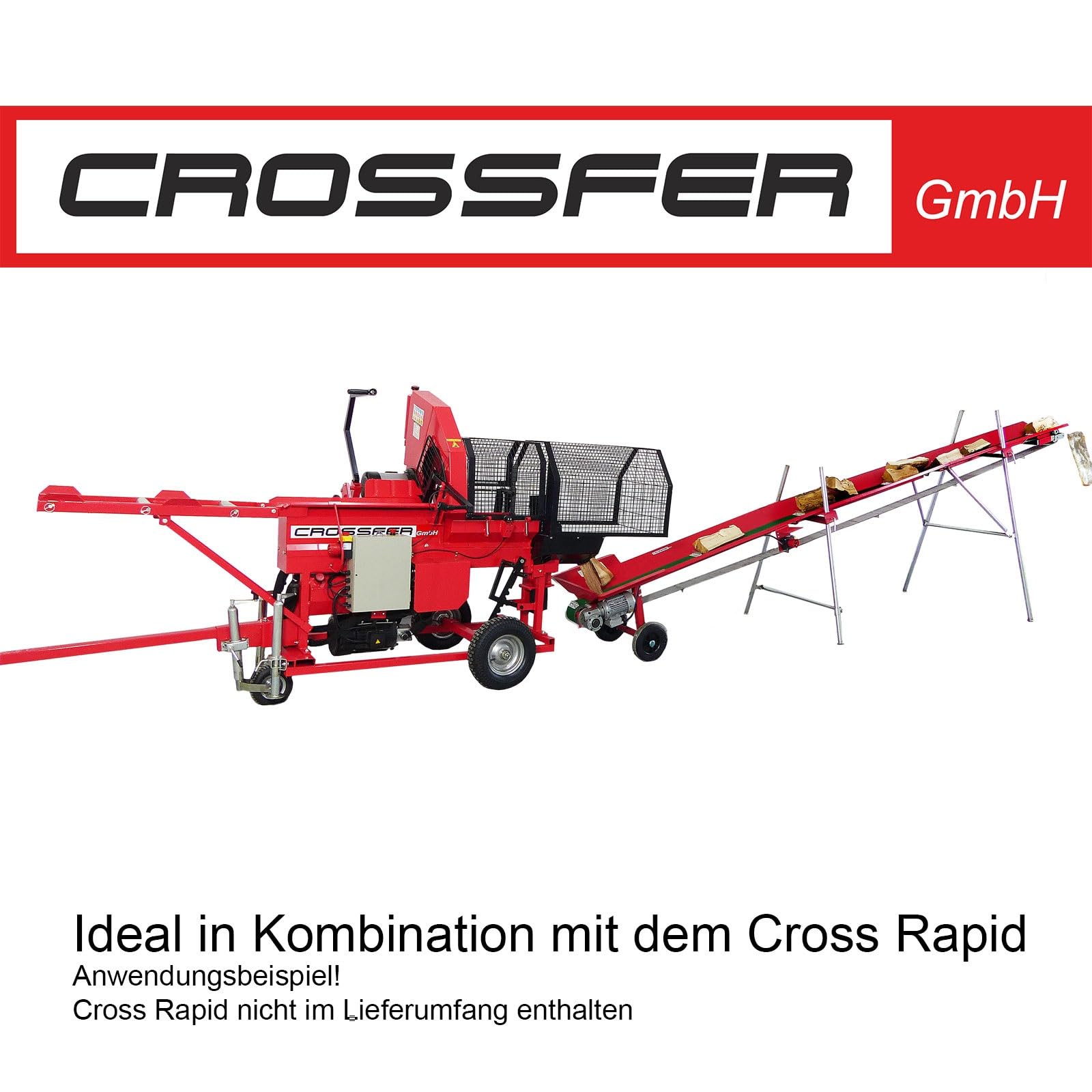 Förderband 400V für Brennholz und andere Materialien 5 Meter Länge und 1,95 Meter Abwurfhöhe Gurtförderer