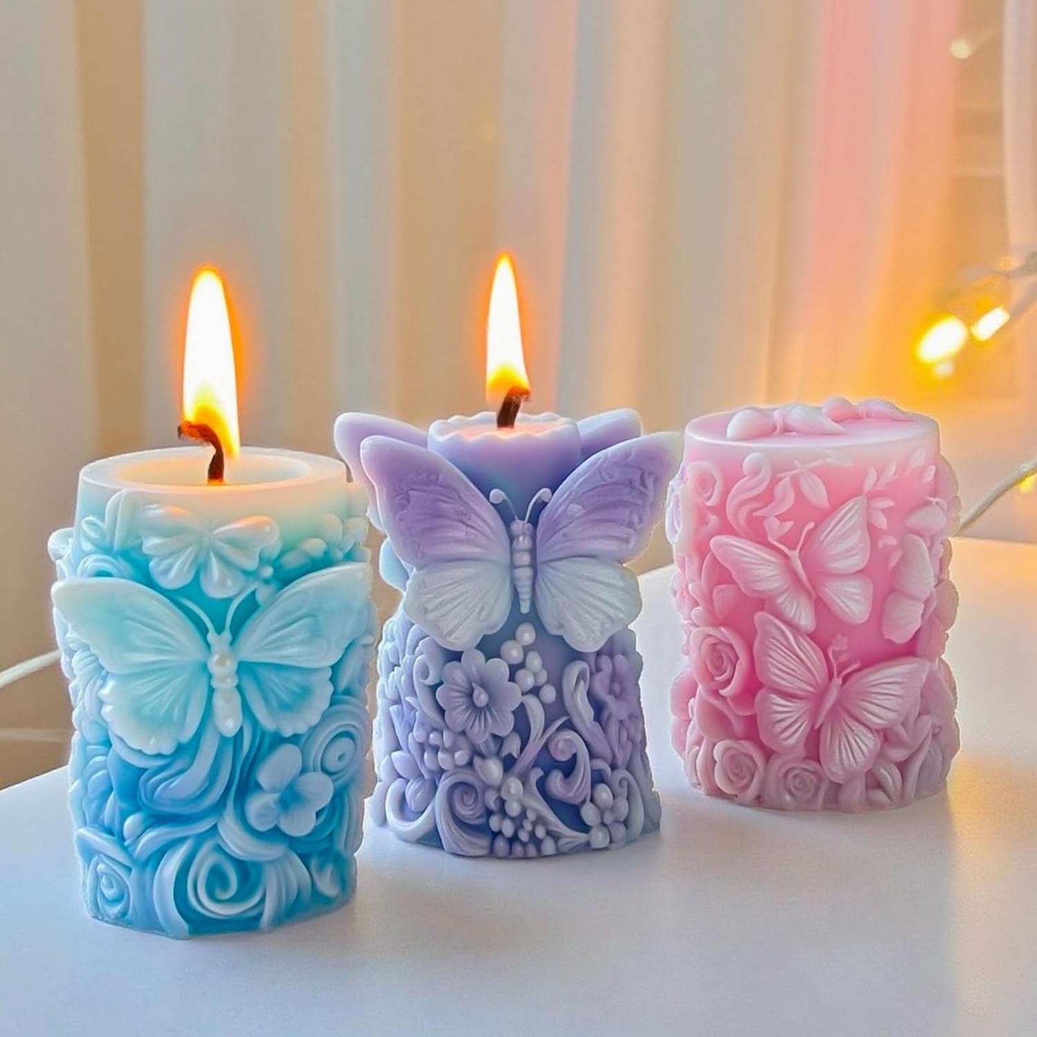 Cylinder with Food Grade Silicone and Detailed Florals Embossing Pattern Florals Making