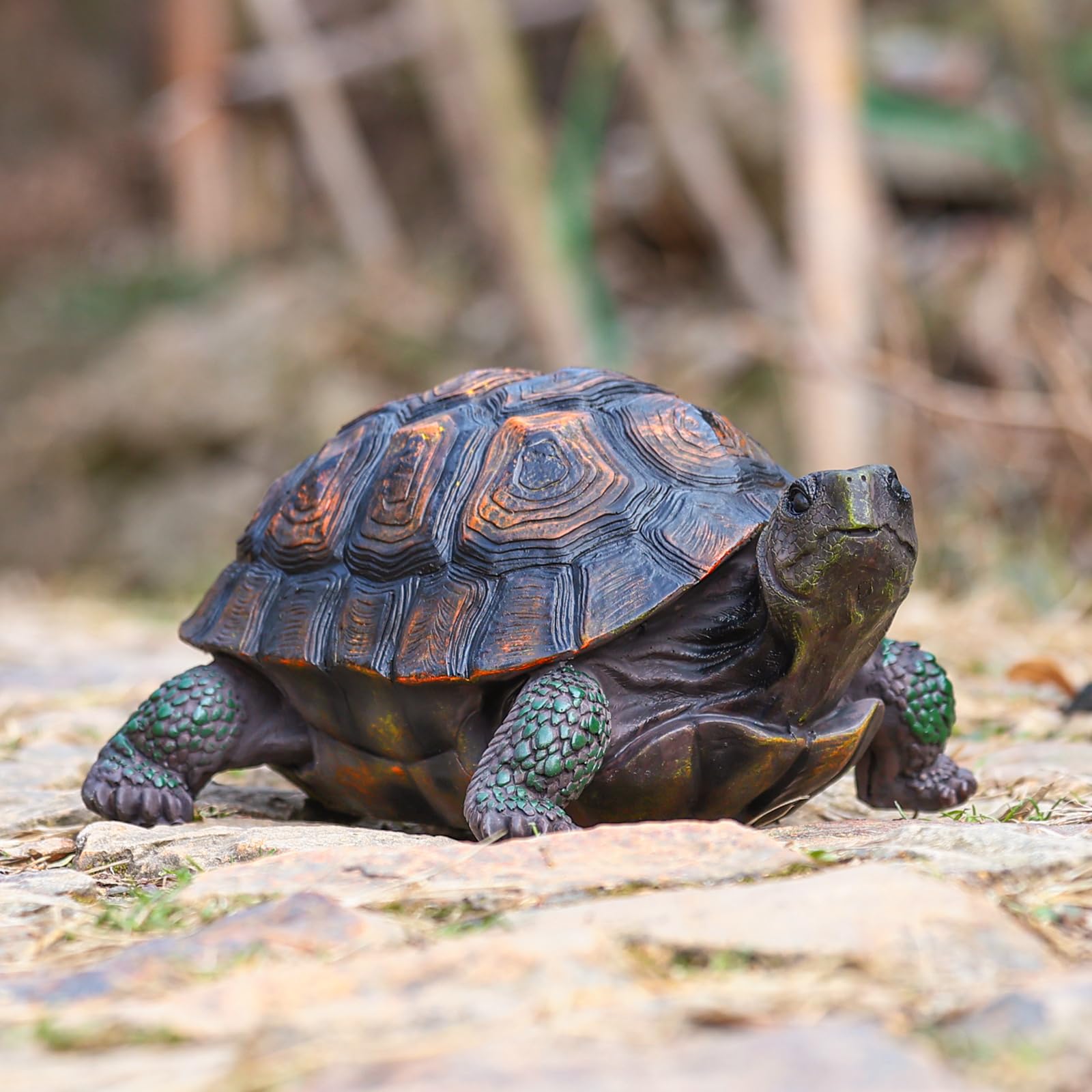 Tortoise Turtle Statue,Resin Garden Sculpture Indoor/Outdoor Yard Lawn Ornament,Home Decor (Large)