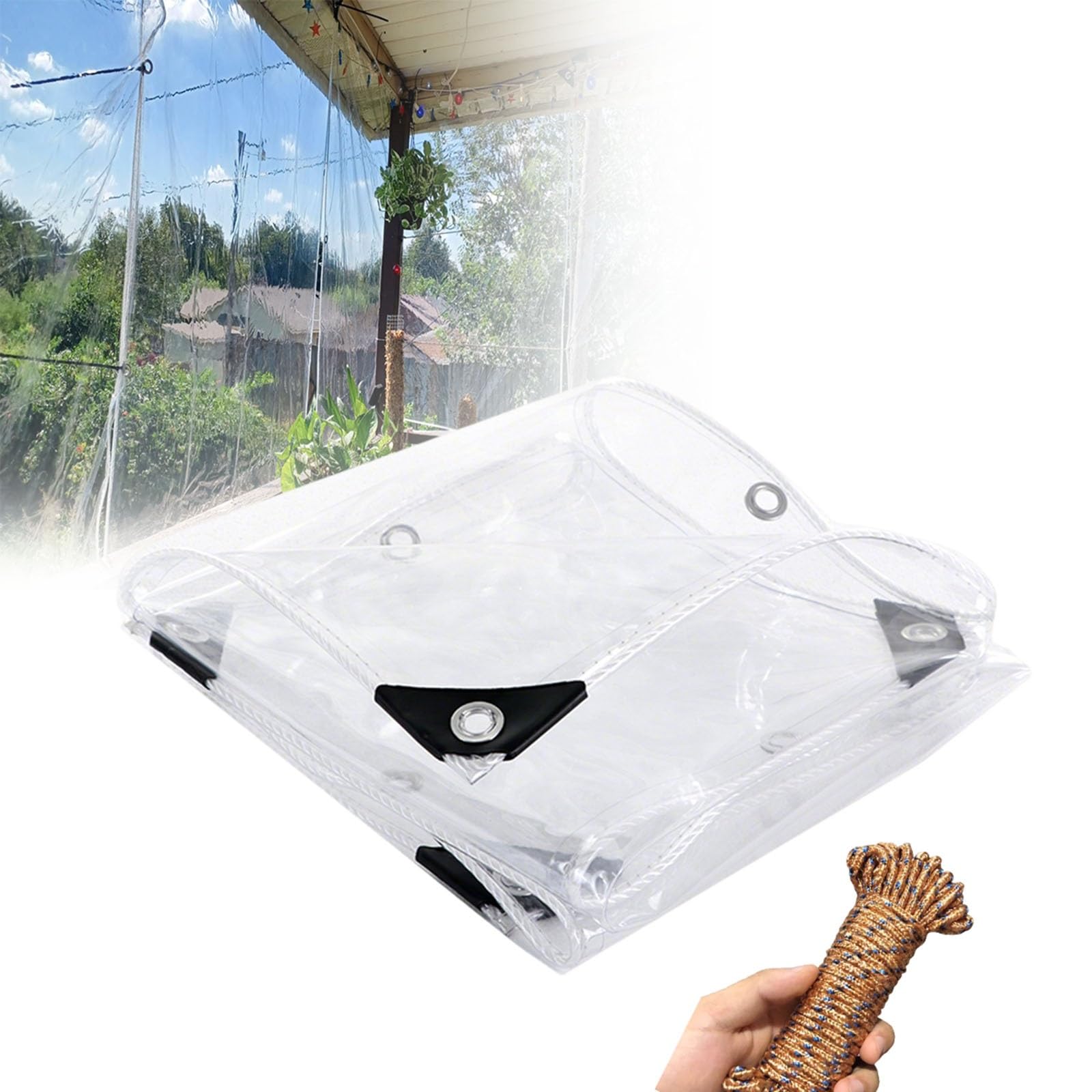 Lona impermeable transparente para invernaderos y protección exterior contra desgarros 1