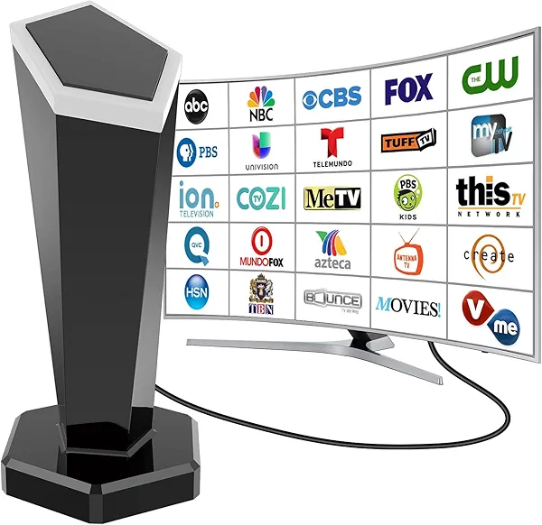 TV Antenna Indoor - 2025 Upgraded HD Digital Antenna for Smart, Long Range 400+ Miles, Supports 4K 1080P, TV Antenna for Local Channels in Crystal Clear, Easy Installation