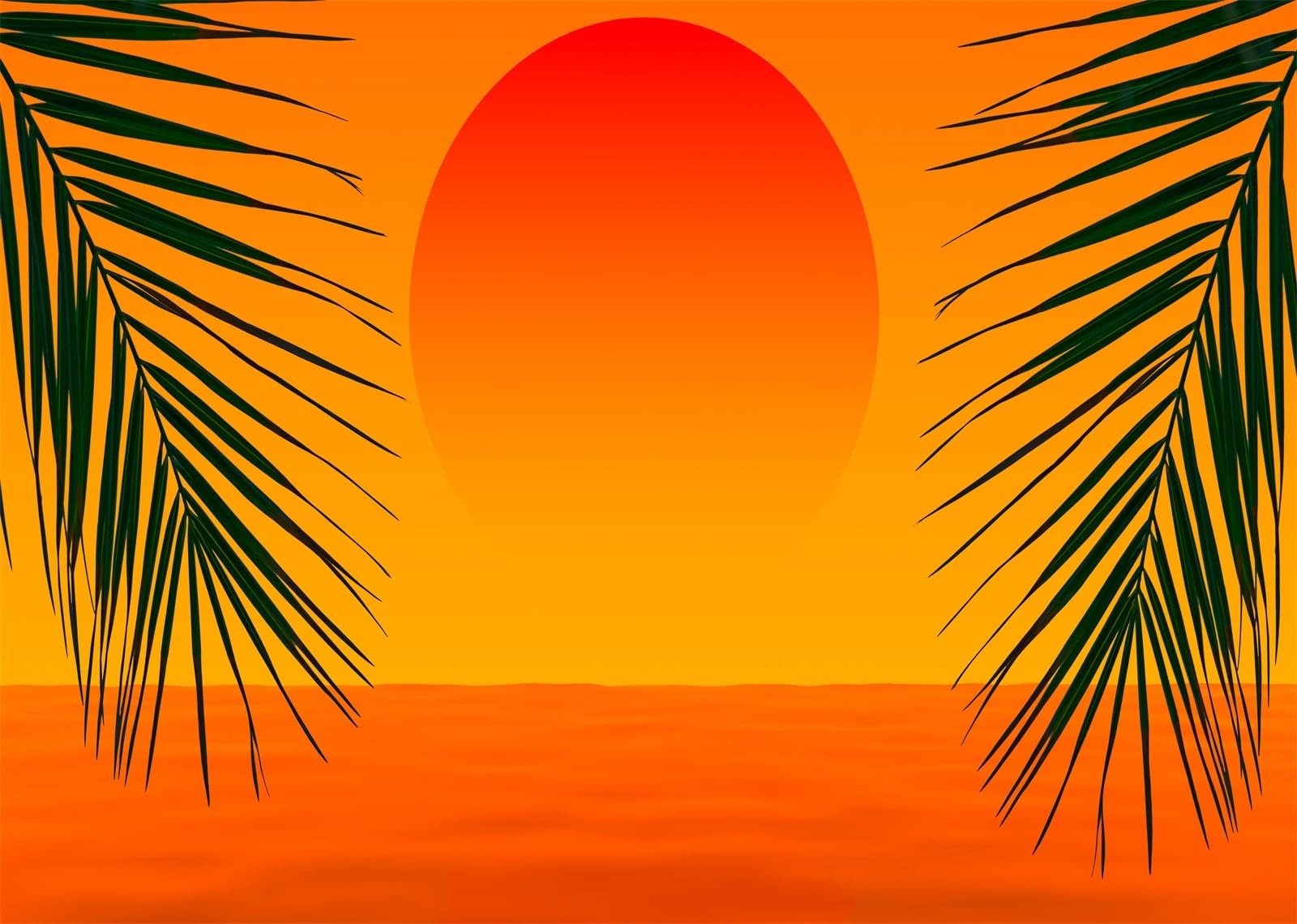 15x10FT (4.6x3m) Silhouette Palma Tramonto Sfondo Fotografico