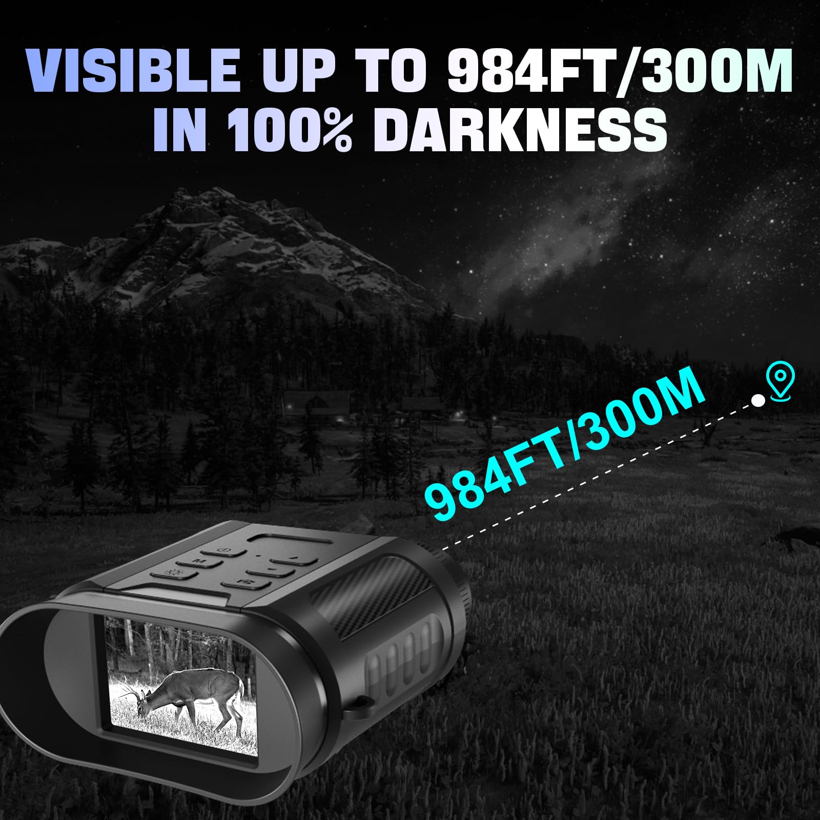 4K 48MP Nachtsichtgerät, 2.4" HD Digital Infrarot Fernglas Nachtsicht mit 7 Stufen Infrarot, 2500mAh Wiederaufladbares, 8X Digitalzoom für Wildtierbeobachtung, Camping