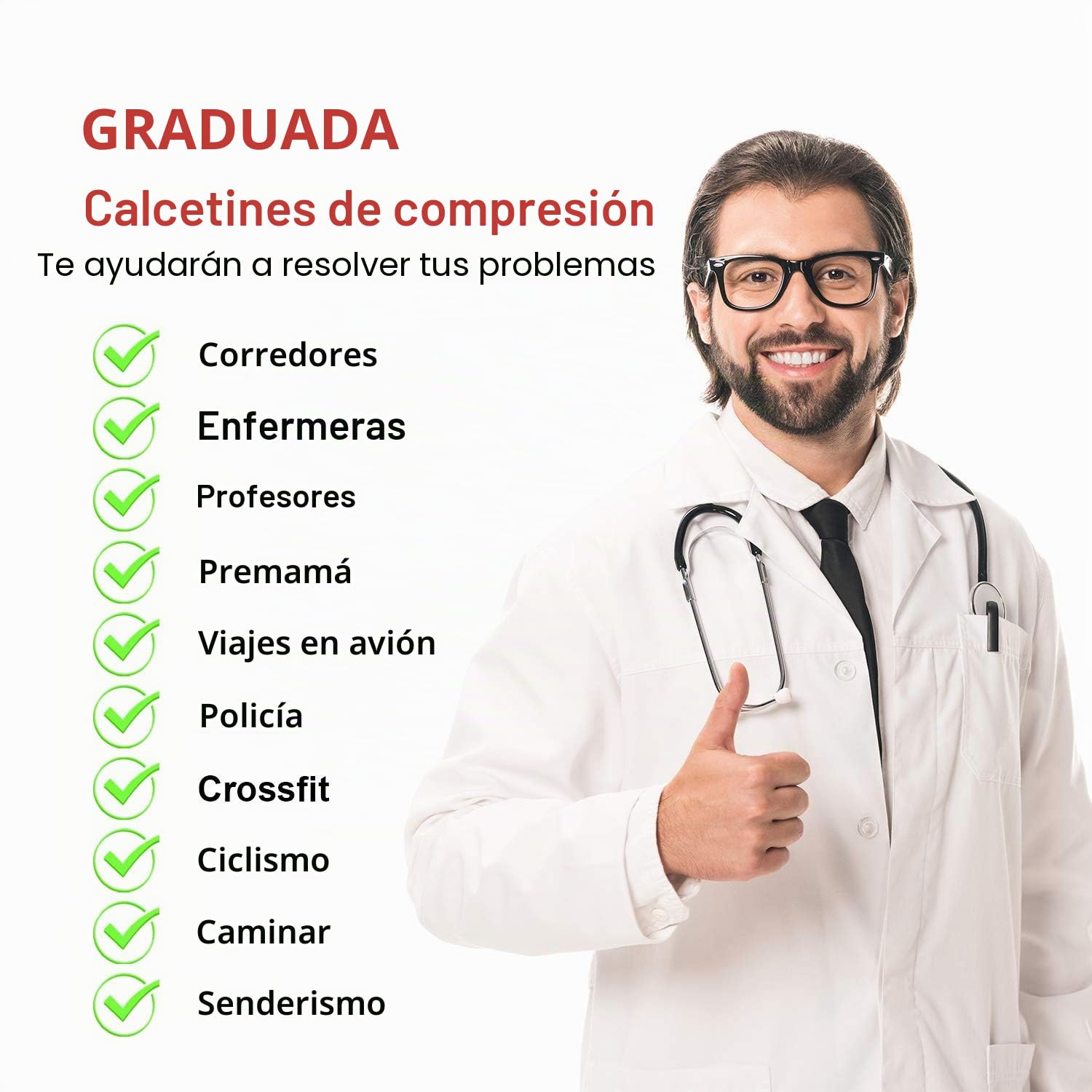 2 Pares Calcetines/Medias de Compresión para Hombres y Mujeres, Running, Deporte, Correr, Senderismo, Volar, Viajar, Varicosas, Embarazo y Médicos