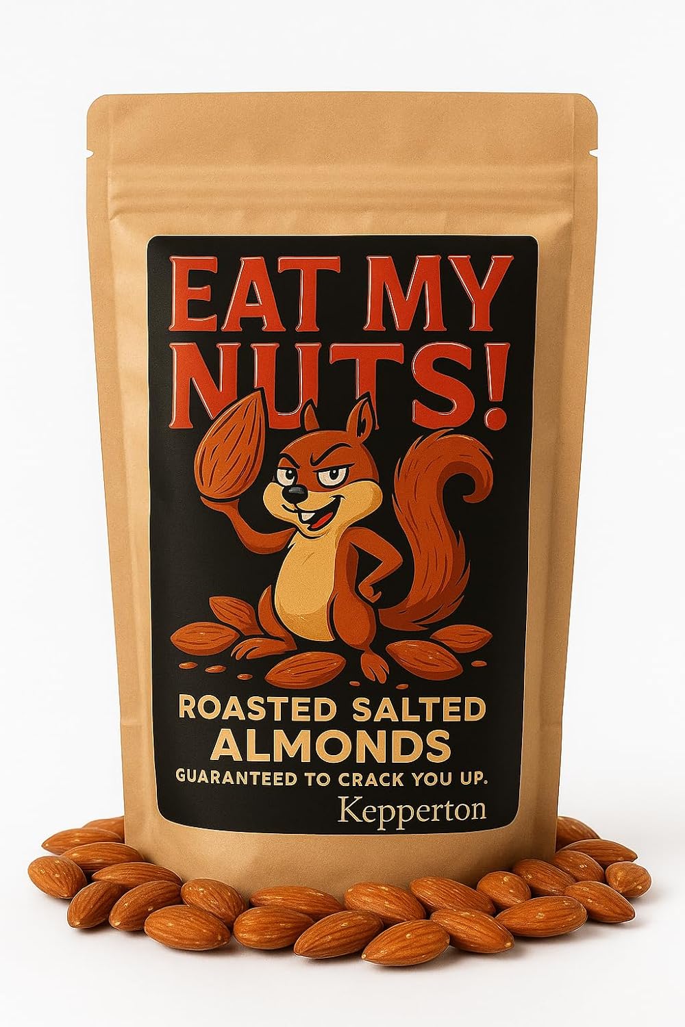 Eat My Nuts - Roasted Salted Almonds - Gourmet Gag Gift Snack by Kepperton - Premium USA-Made Treat - Funny Stocking Stuffers, White Elephant, Christmas - Elegant Packaging