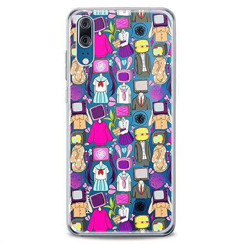 Miniatura 4 de Cavka Funda de repuesto de TPU para Huawei Mate 40 P50 P30 P20 P10 Plus 20X Nova 8 Pro Linda Slim Fit Print TV Head Robots Silicona Ansiedad Claro