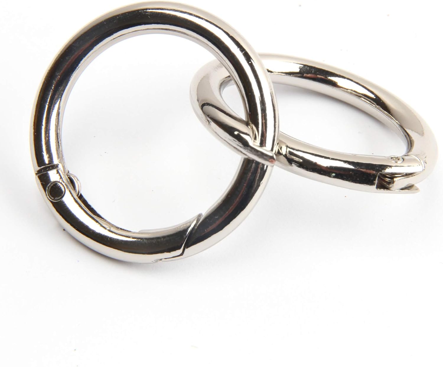 15pcs Trigger Spring O Rings Round Carabiner Clip Snap for Keyrings Buckle, Bags,Purses (Silver, 1 inch) - Image 5