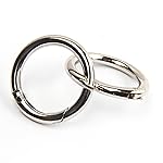 JWBIZ 12pcs Trigger Spring O Rings Round Carabiner Clip Snap for Keyrings Buckle, Bags,Purses (Silver, 1 1/4 inch)