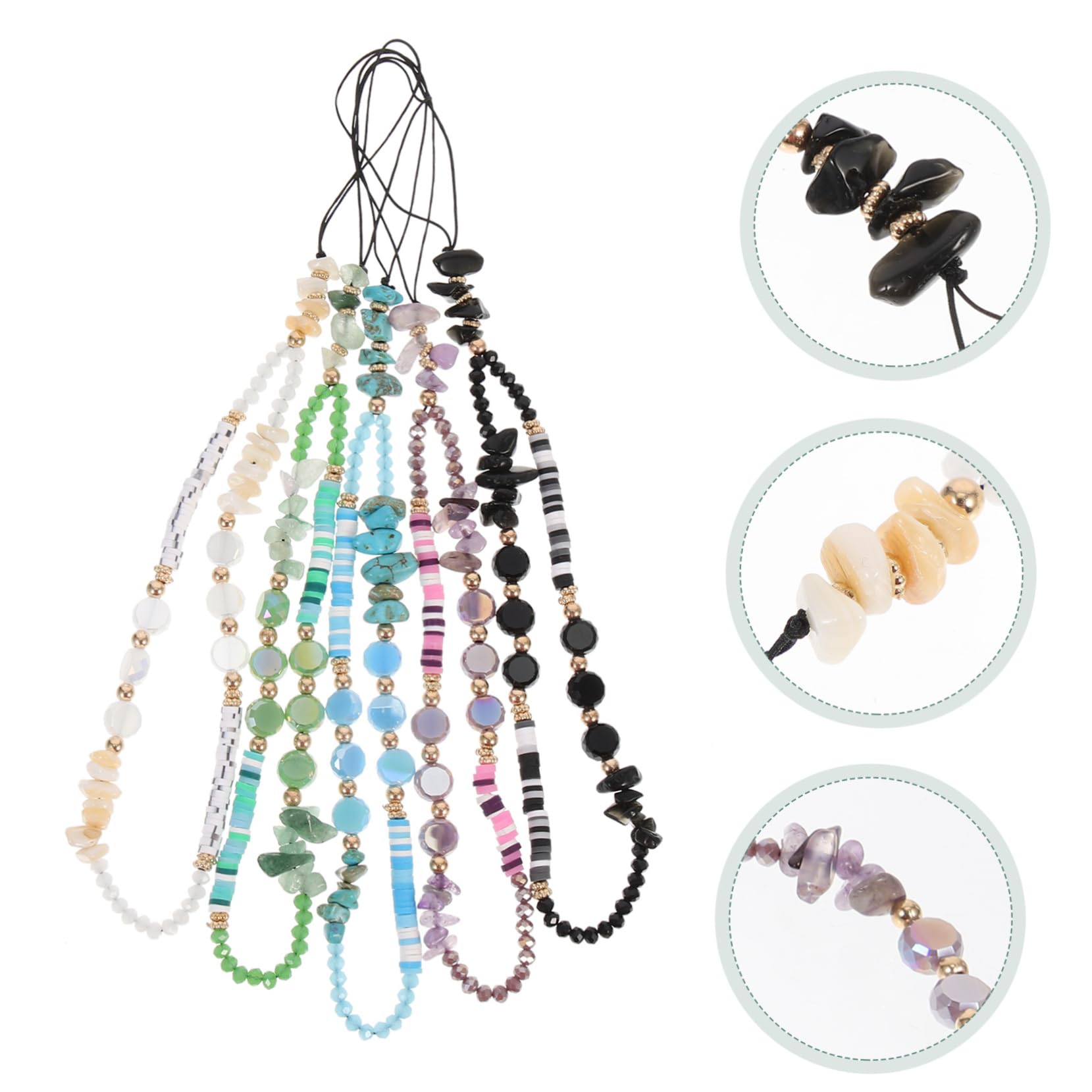NUOBESTY Lanières De Téléphone Décoratives Perles Diy Dragonne Amovible Charmes Pour Mobile Accessoires Élégants Pour Téléphone