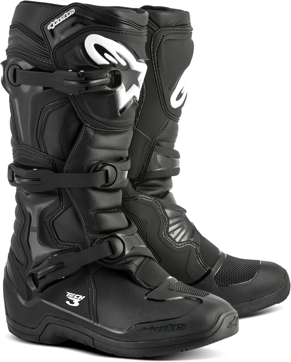 Alpinestars Tech 3 Motocross Boots, Durable & Lightweight, CE-Certified For Off-Road Powersports, 11, Black