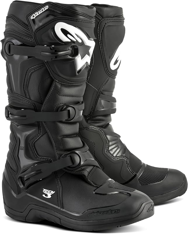 Alpinestars Tech 3 Motocross Boots, Durable & Lightweight, CE-Certified For Off-Road Powersports, 11, Black