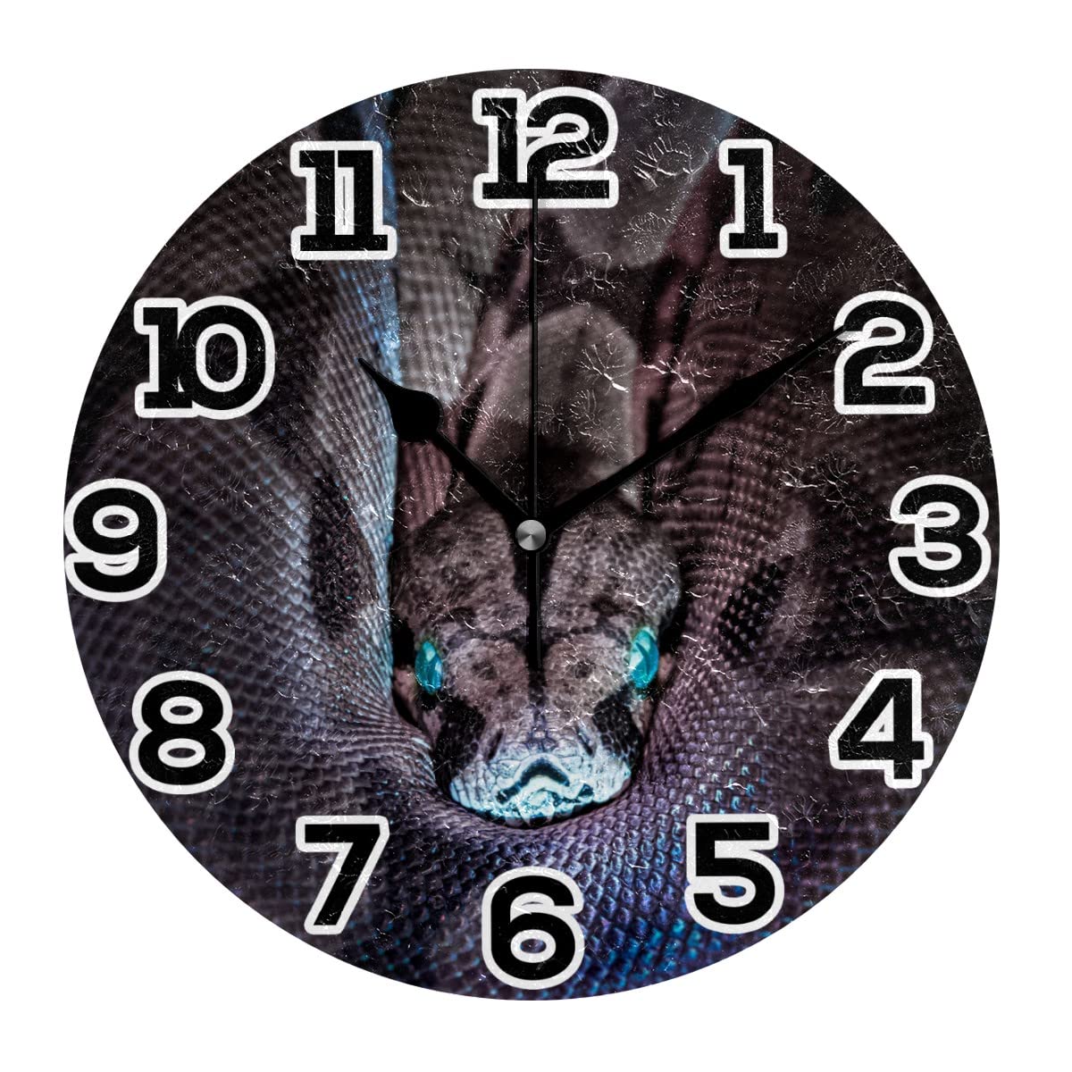 Horloge murale ronde python silencieuse sans tic-tac à pile
