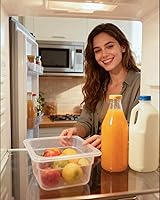 Vista 7 de Paquete de 6 bandejas de plástico para alimentos con tapas, tamaño 1/6 recipientes comerciales de almacenamiento de alimentos para fiestas